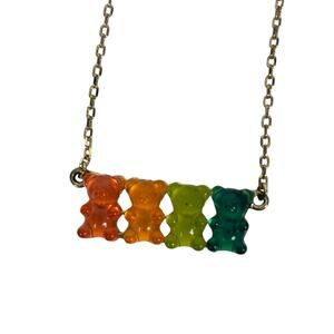 Betsey Johnson Gummy Bear Resin Gold Chain Adjustable Necklace